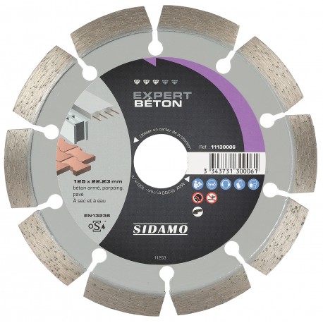 DISQUE DIAMANT EXPERT BÉTON D. 125 x 22,23 x H 10