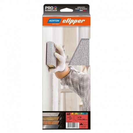 10 Garnitures abrasives 115x280mm grain 40 ANTI -ENCRASSANTES SPÉCIALES PLÂTRE & ENDUIT