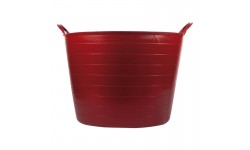 Seau flexible anse plastique rouge