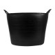 Seau flexible 42 litres anse renforcée plastique noir